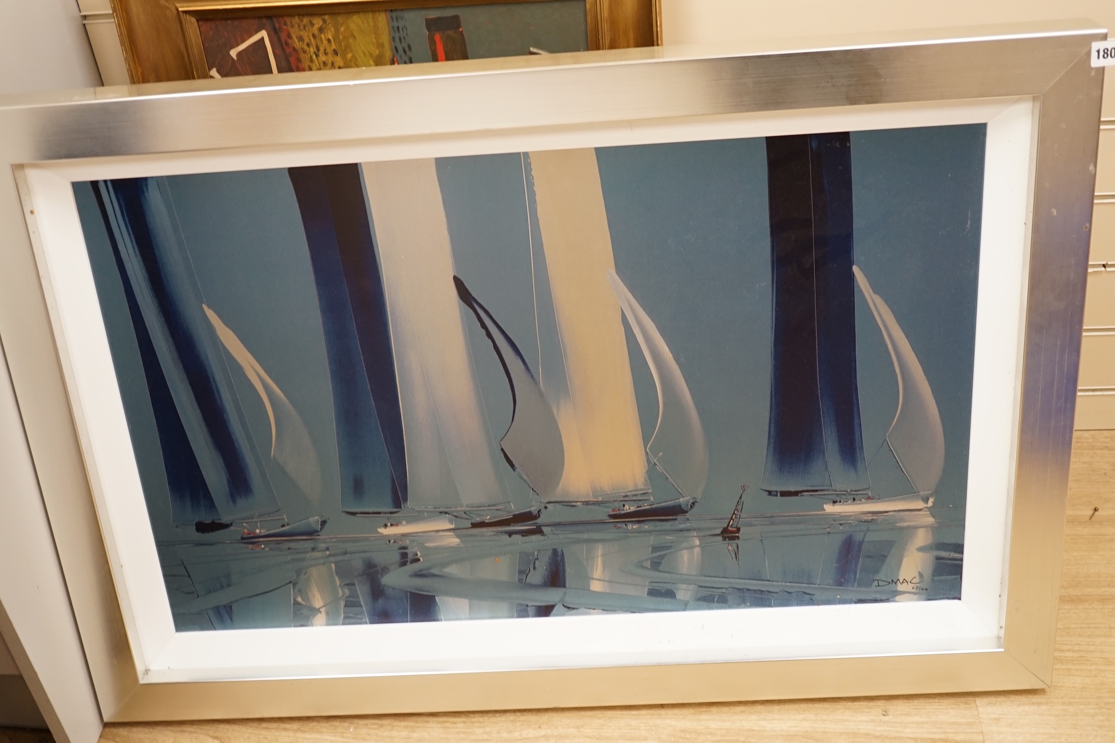 Duncan MacGregor (contemporary), dye sublimation print on aluminium, ’Catching the Waves’, limited edition 65/195, COA verso, 54 x 90cm. Condition - good